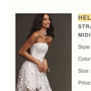 Helsi Florence Strapless A-line Midi Dress with floral appliqué